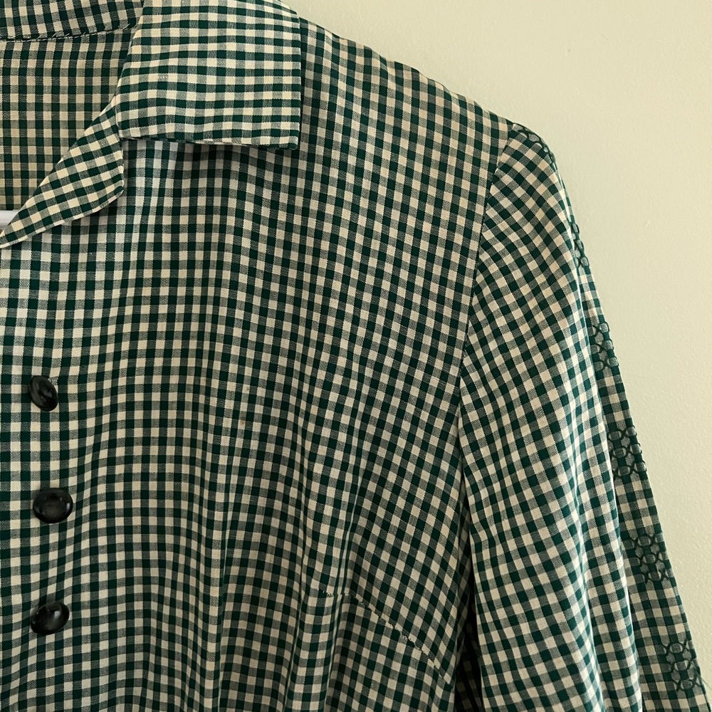 Green Checkered Women's Dress - Picture 3 of 8